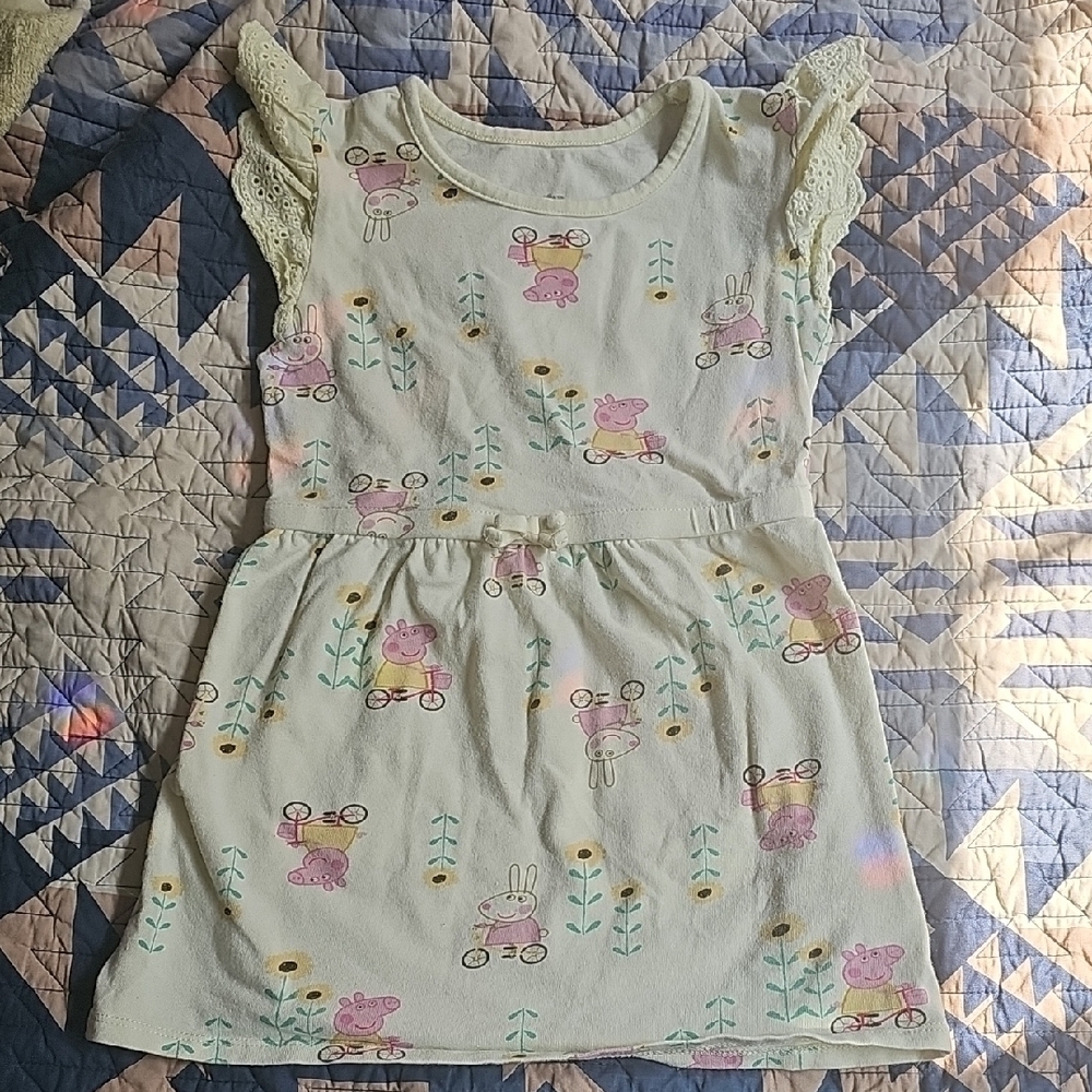 Peppa Pig Cream Dress with Pink and Yellow Accents